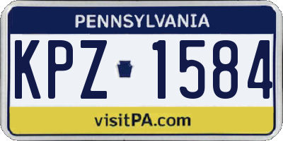 PA license plate KPZ1584