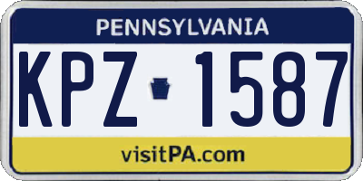 PA license plate KPZ1587