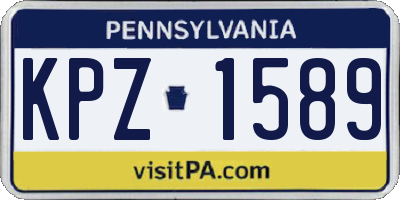 PA license plate KPZ1589