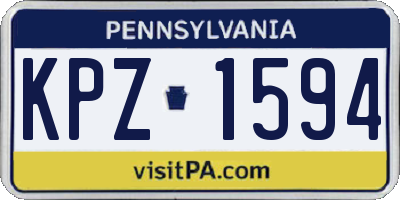 PA license plate KPZ1594