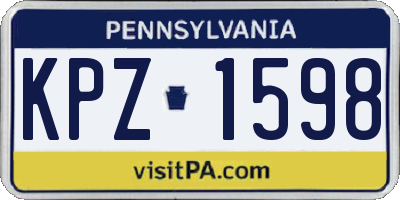 PA license plate KPZ1598