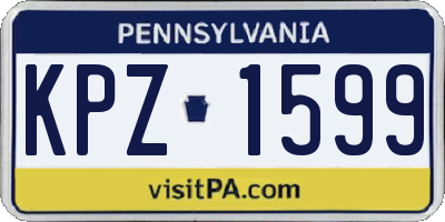 PA license plate KPZ1599