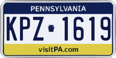 PA license plate KPZ1619