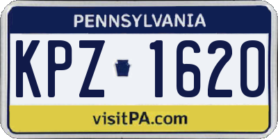 PA license plate KPZ1620