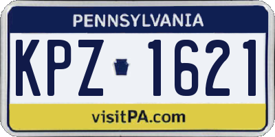 PA license plate KPZ1621