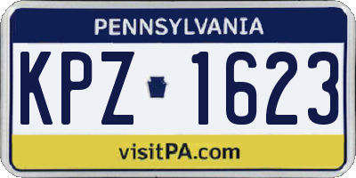 PA license plate KPZ1623