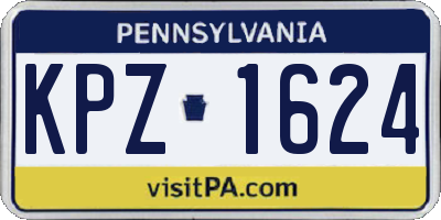PA license plate KPZ1624