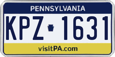 PA license plate KPZ1631