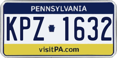 PA license plate KPZ1632