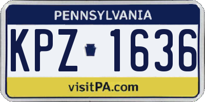 PA license plate KPZ1636
