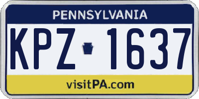 PA license plate KPZ1637
