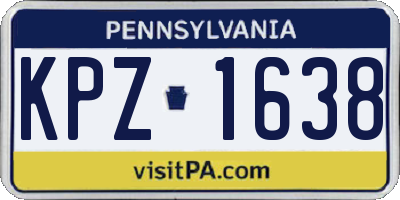 PA license plate KPZ1638