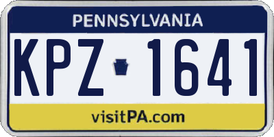 PA license plate KPZ1641