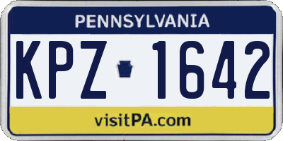 PA license plate KPZ1642