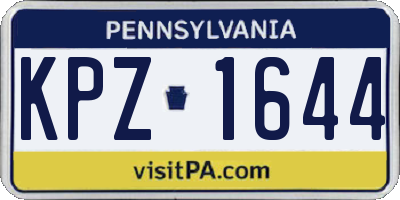 PA license plate KPZ1644