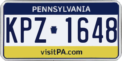 PA license plate KPZ1648