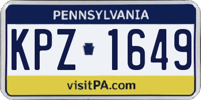 PA license plate KPZ1649
