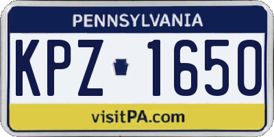 PA license plate KPZ1650