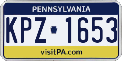 PA license plate KPZ1653