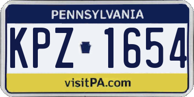 PA license plate KPZ1654