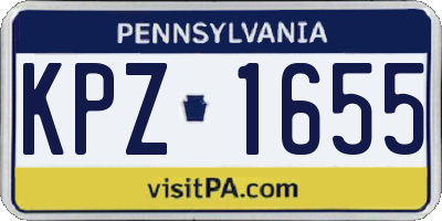 PA license plate KPZ1655