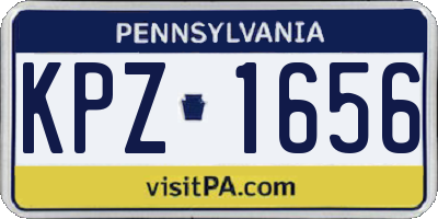 PA license plate KPZ1656