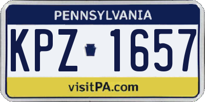 PA license plate KPZ1657