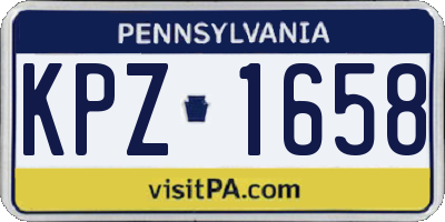 PA license plate KPZ1658