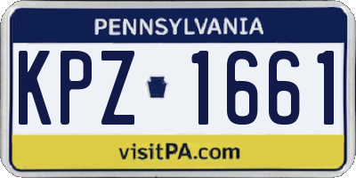 PA license plate KPZ1661