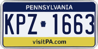PA license plate KPZ1663