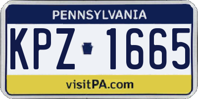 PA license plate KPZ1665