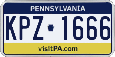 PA license plate KPZ1666