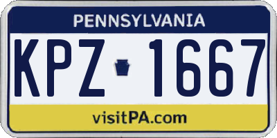 PA license plate KPZ1667
