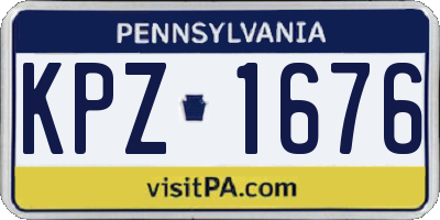 PA license plate KPZ1676