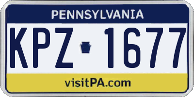 PA license plate KPZ1677