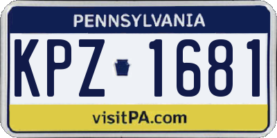 PA license plate KPZ1681