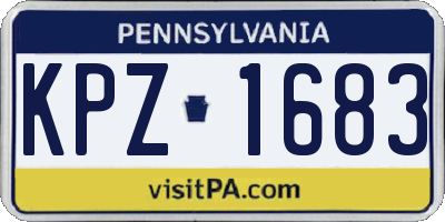 PA license plate KPZ1683