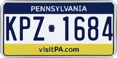 PA license plate KPZ1684