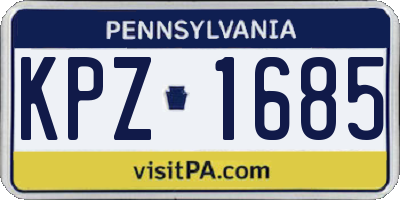 PA license plate KPZ1685