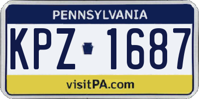 PA license plate KPZ1687