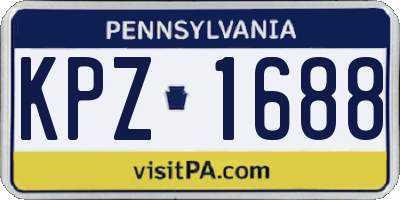 PA license plate KPZ1688