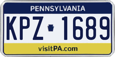 PA license plate KPZ1689