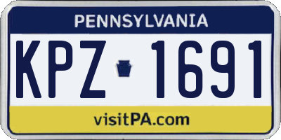 PA license plate KPZ1691