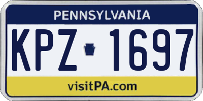 PA license plate KPZ1697