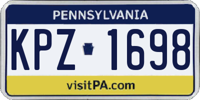 PA license plate KPZ1698