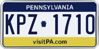 PA license plate KPZ1710