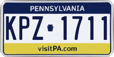 PA license plate KPZ1711