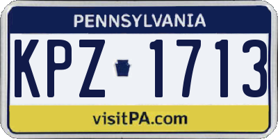 PA license plate KPZ1713