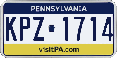 PA license plate KPZ1714