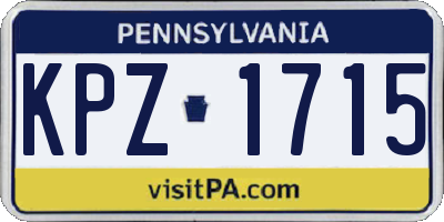 PA license plate KPZ1715